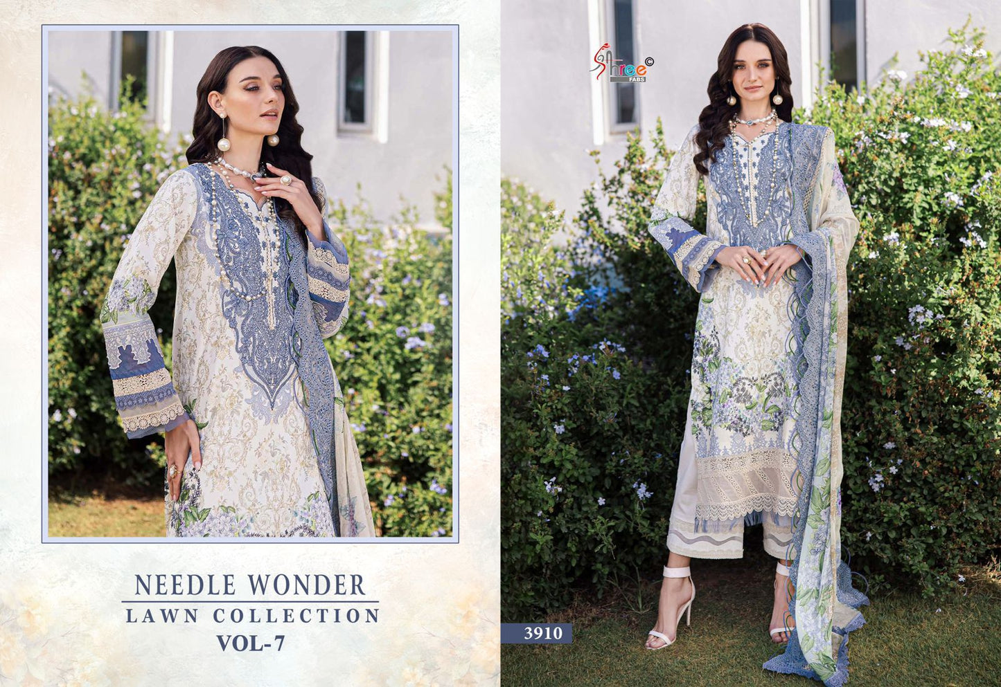 Needle Wonder Vol 7 Lawn Collection Shree Fabs Cotton Pakistani Patch Work Suits Manufacturer Gujarat