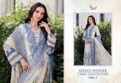 Needle Wonder Vol 7 Lawn Collection Shree Fabs Cotton Pakistani Patch Work Suits Manufacturer Gujarat