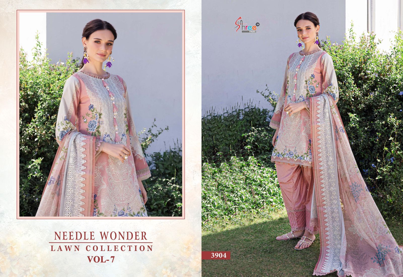 Needle Wonder Vol 7 Lawn Collection Shree Fabs Cotton Pakistani Patch Work Suits Manufacturer Gujarat