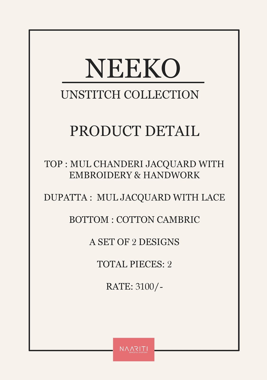 Neeko Naariti Mul Chanderi Pant Style Suits Exporter Gujarat