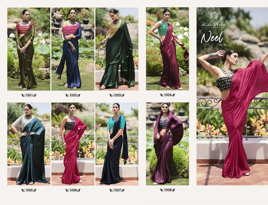 Neel Vol 10 Kashvi Creation Satin Sarees Supplier Ahmedabad