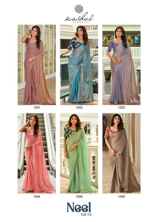 Neel Vol 13 Kashvi Creation Mono Satin Sarees Manufacturer India