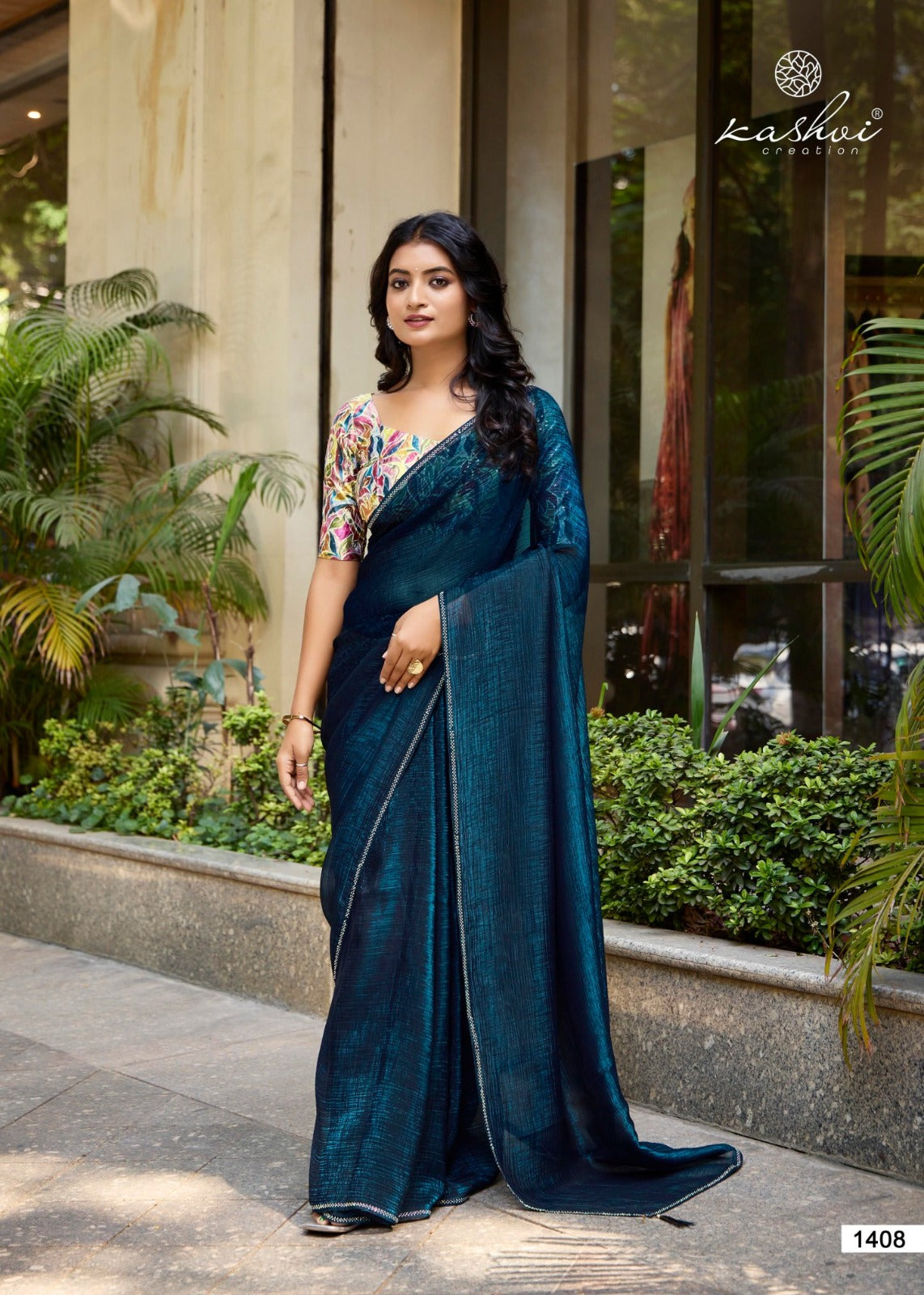 Neel Vol 14 Kashvi Creation Satin Sarees Wholesaler Gujarat