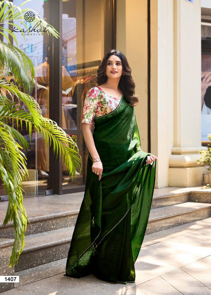 Neel Vol 14 Kashvi Creation Satin Sarees Wholesaler Gujarat