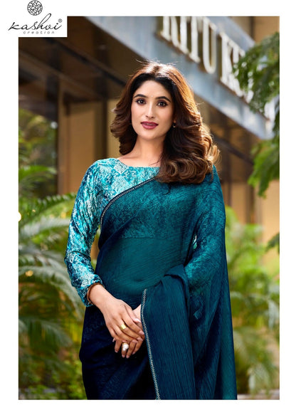Neel Vol 14 Kashvi Creation Satin Sarees Wholesaler Gujarat