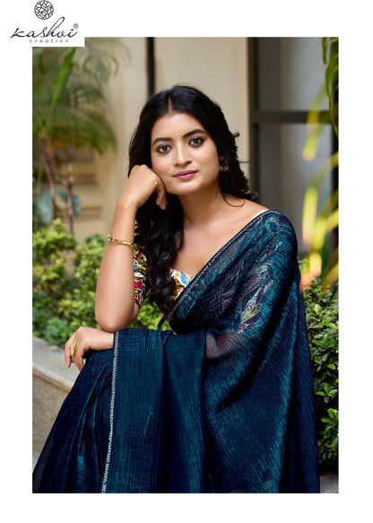Neel Vol 14 Kashvi Creation Satin Sarees Wholesaler Gujarat