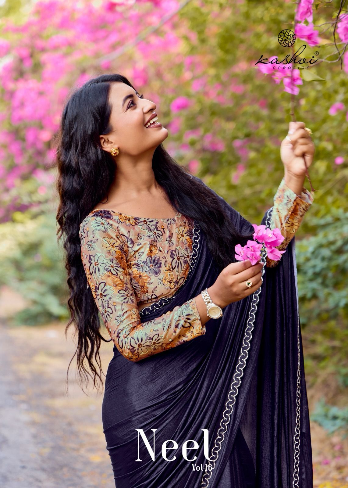Neel Vol 16 Kashvi Creation Satin Sarees Supplier