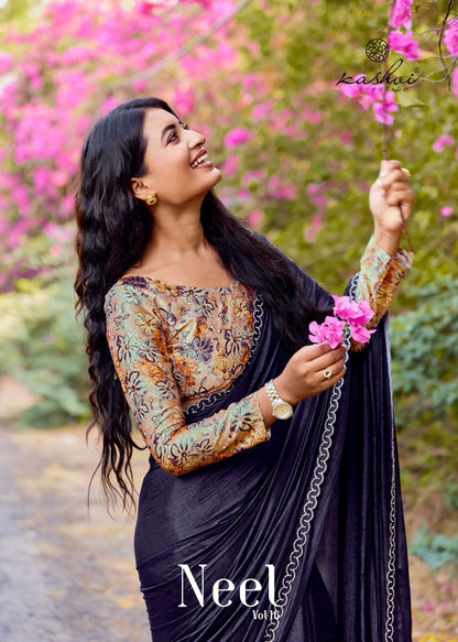 Neel Vol 16 Kashvi Creation Satin Sarees Supplier