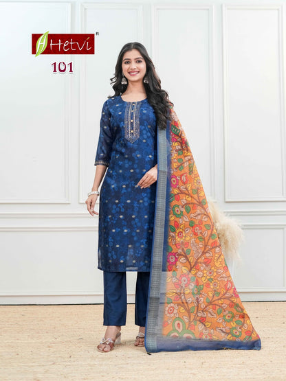 Neela Hetvi Silk Readymade Pant Style Suits Exporter Gujarat