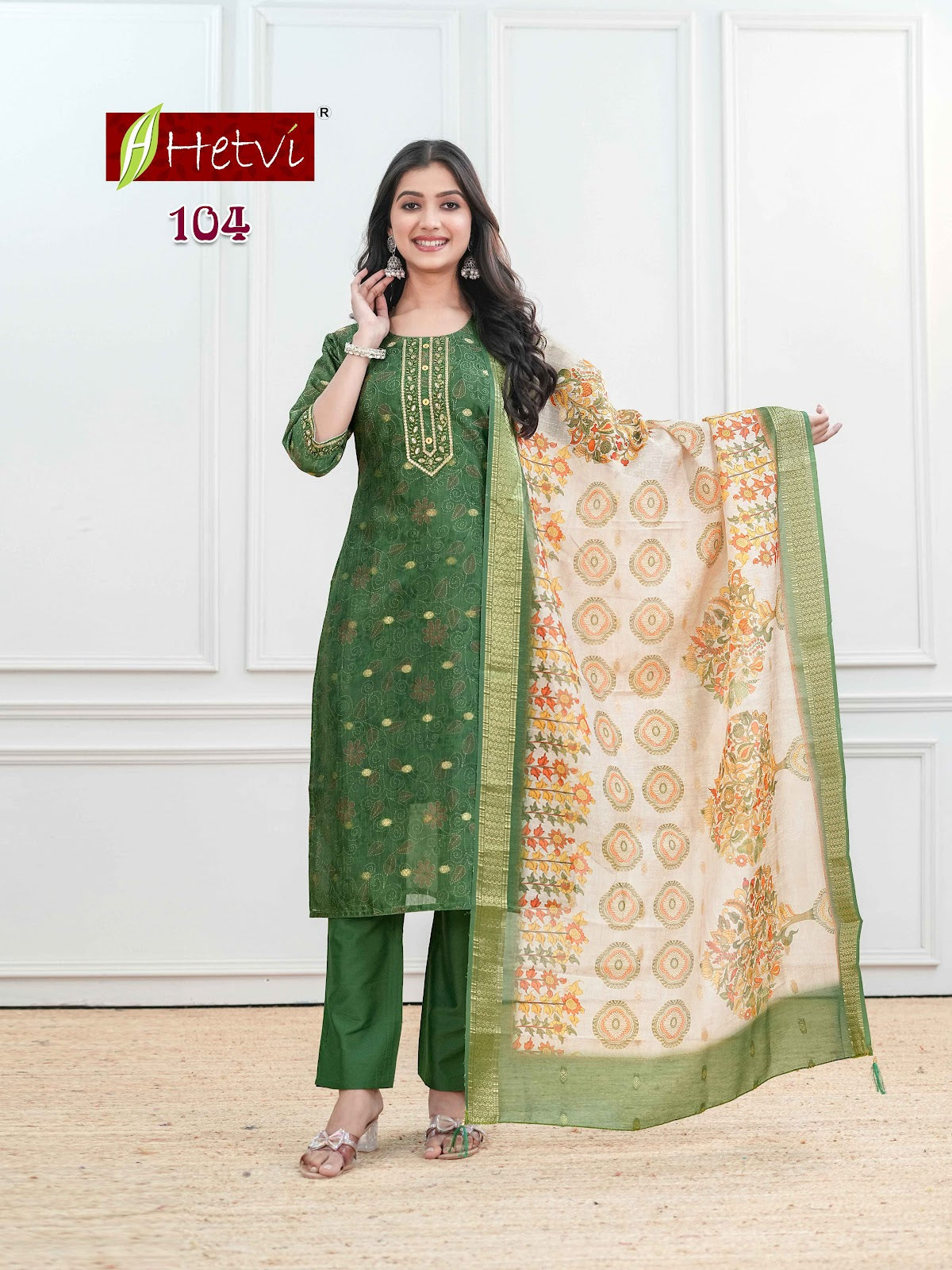 Neela Hetvi Silk Readymade Pant Style Suits Exporter Gujarat