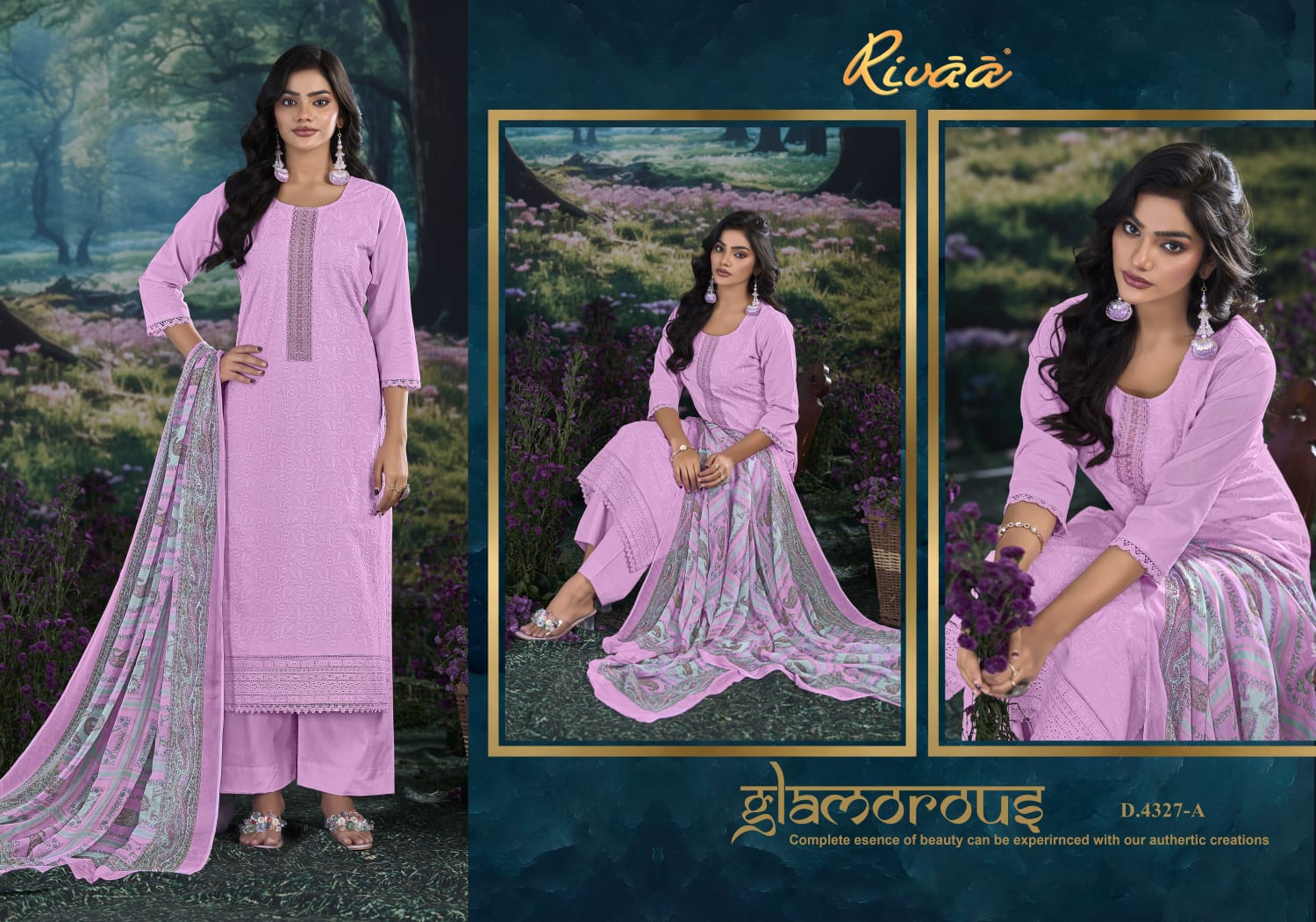 Neela Rivaa Italian Lawn Pant Style Suits Manufacturer Gujarat