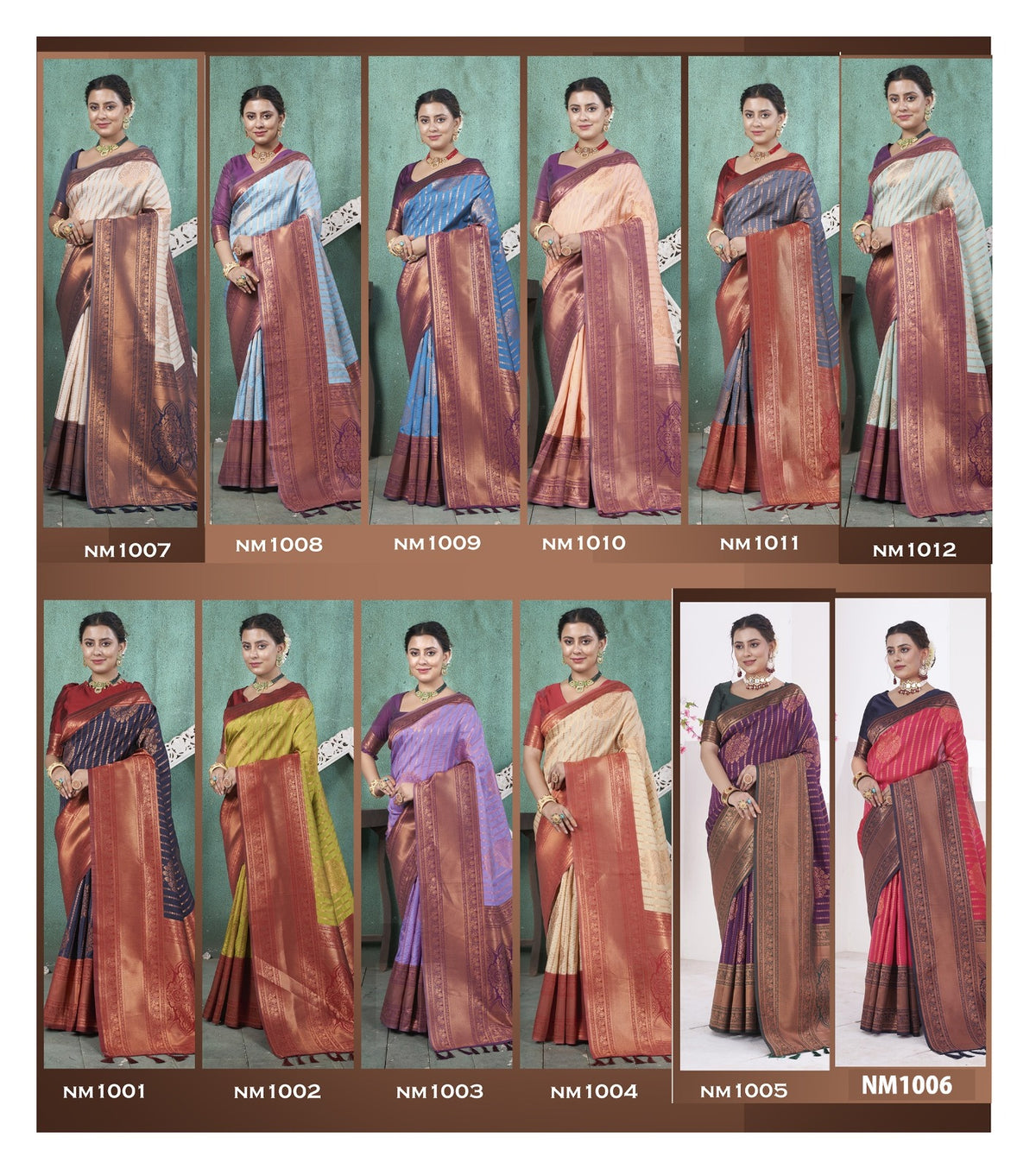 Neelam 1001-1012 3 Of Kanjivaram Silk Sarees Supplier Ahmedabad