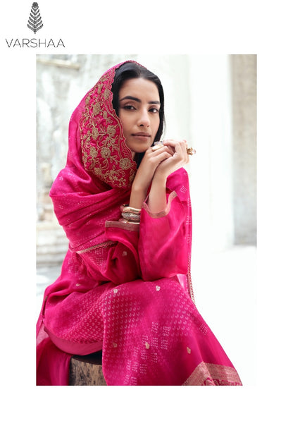 Neelaya Varshaa Viscose Organza Pant Style Suits Exporter