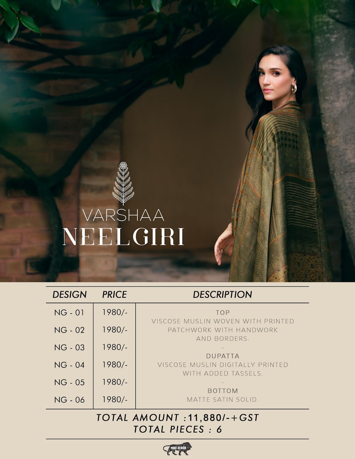 Neelgiri Varsha Fashions Viscose Muslin Plazzo Style Suits Exporter Gujarat