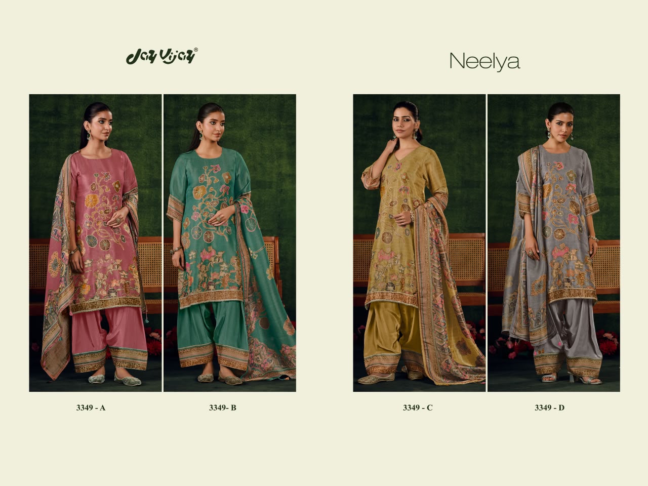 Neelya 3349 Jay Vijay Bemberg Plazzo Style Suits Wholesale