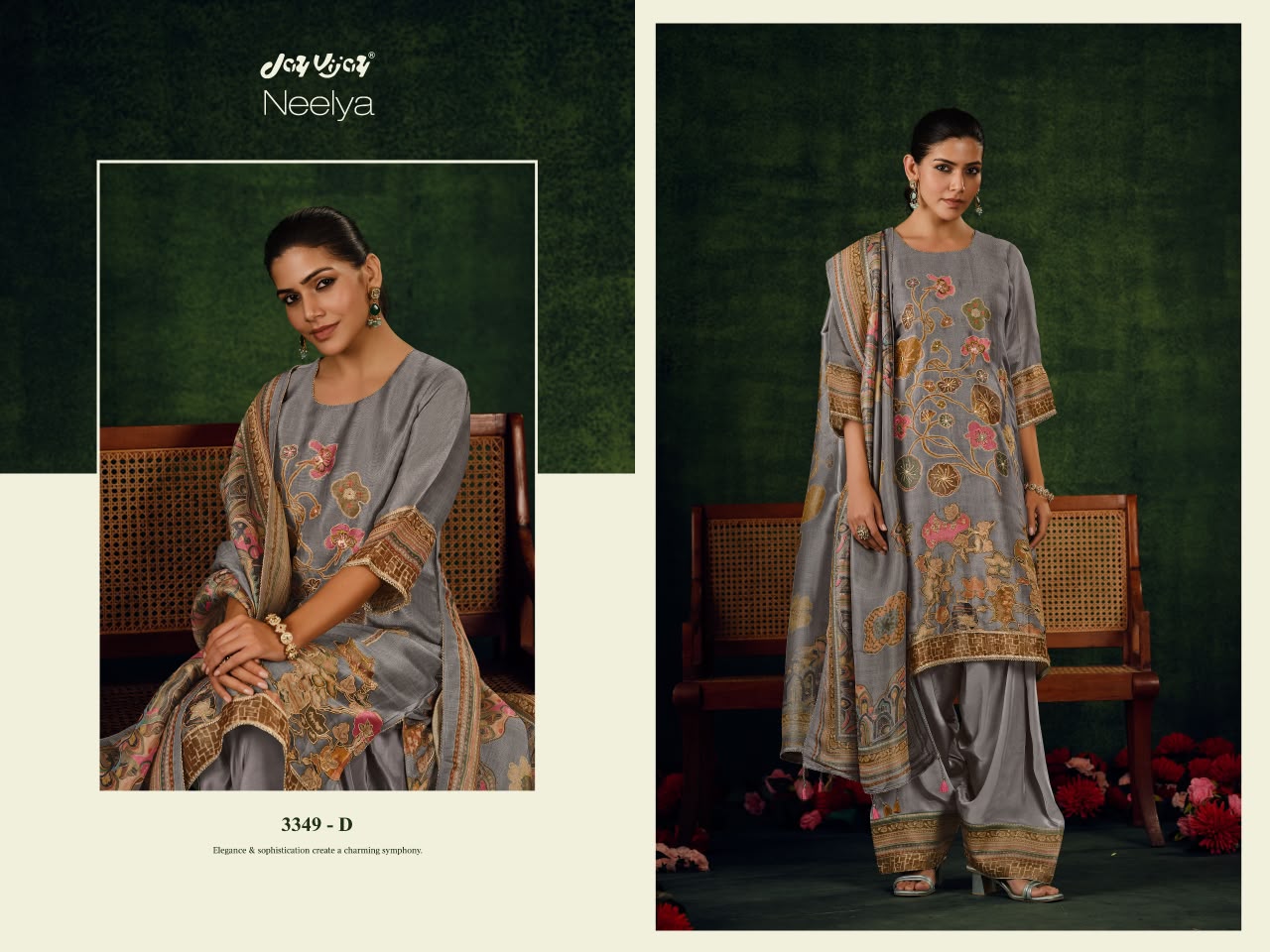 Neelya 3349 Jay Vijay Bemberg Plazzo Style Suits Wholesale