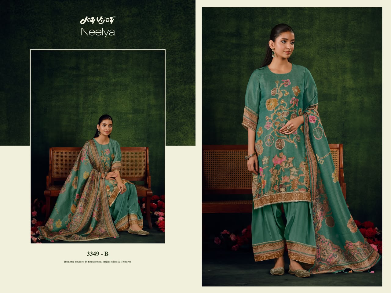 Neelya 3349 Jay Vijay Bemberg Plazzo Style Suits Wholesale