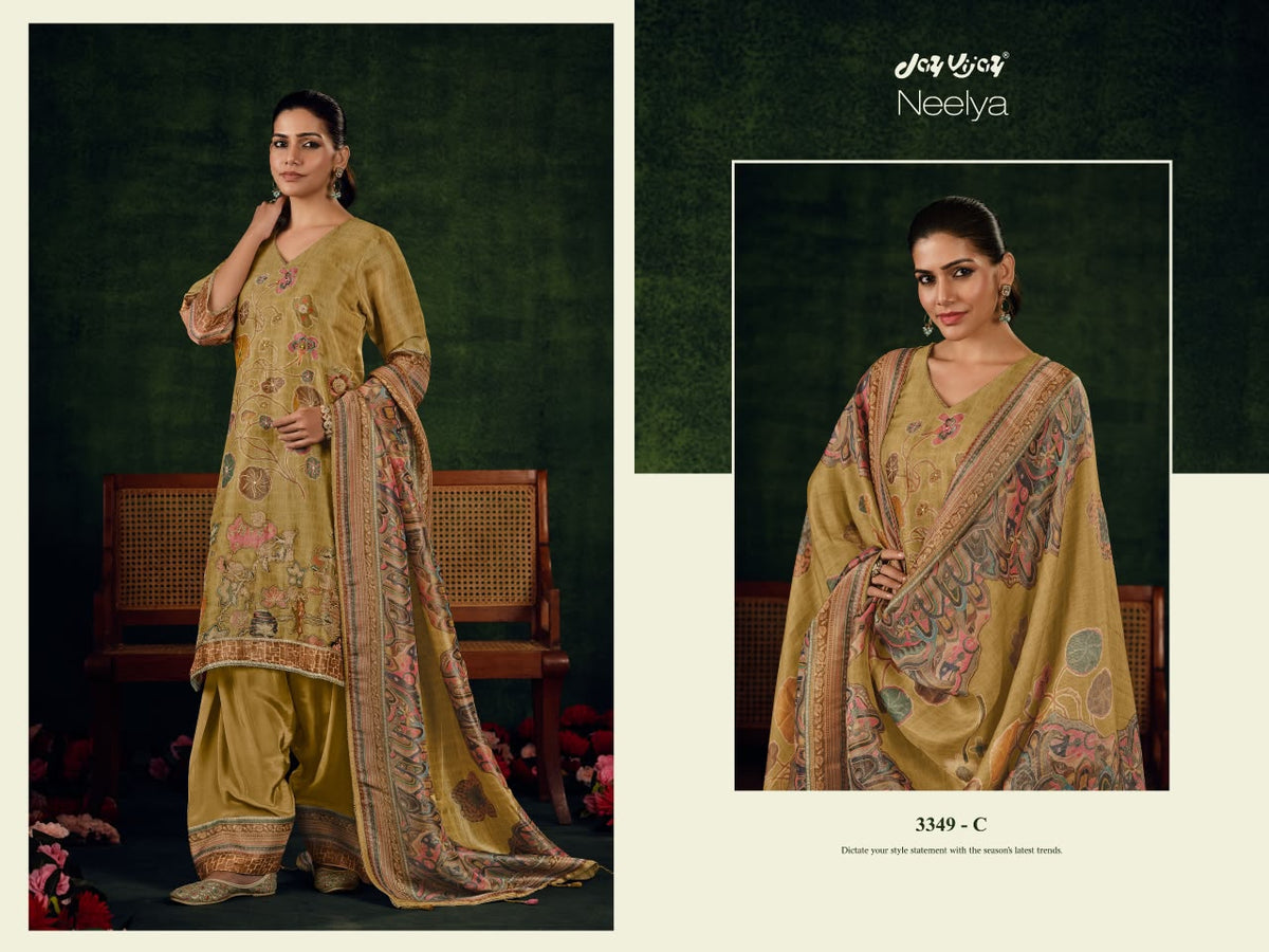 Neelya 3349 Jay Vijay Bemberg Plazzo Style Suits Wholesale