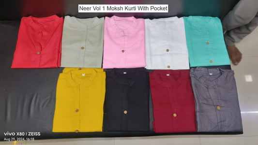 Neer Vol 1 Moksh Cotton Kurti With Pocket Manufacturer India