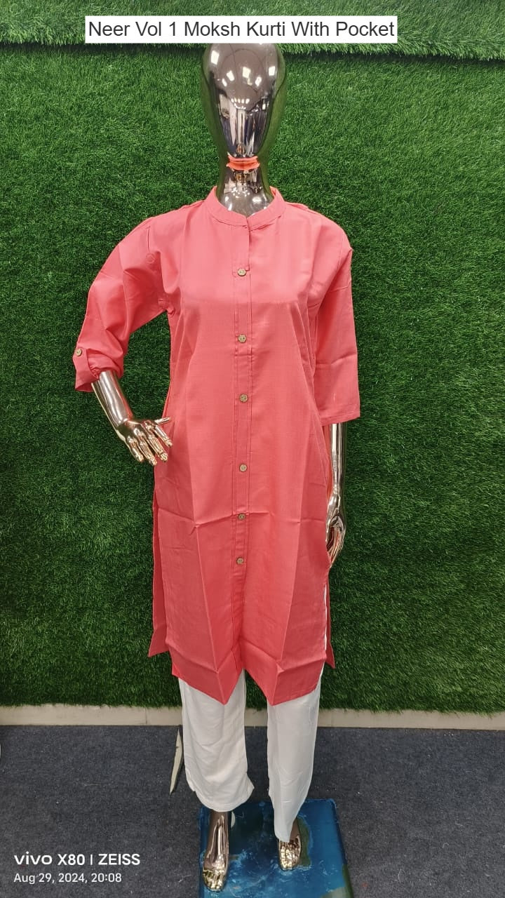 Neer Vol 1 Moksh Cotton Kurti With Pocket Manufacturer India
