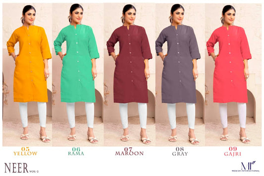 Neer Vol 2 Moksh Cotton Kurti With Pocket Wholesale Price
