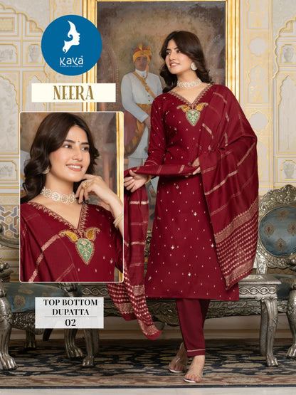Neera Kaya Rayon Readymade Pant Style Suits Exporter Ahmedabad