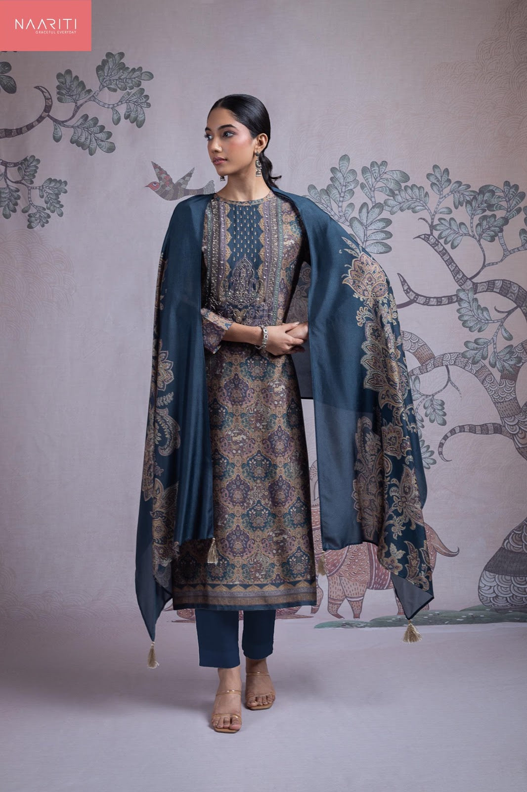 Neeram Naariti Pure Silk Pant Style Suits Supplier Gujarat