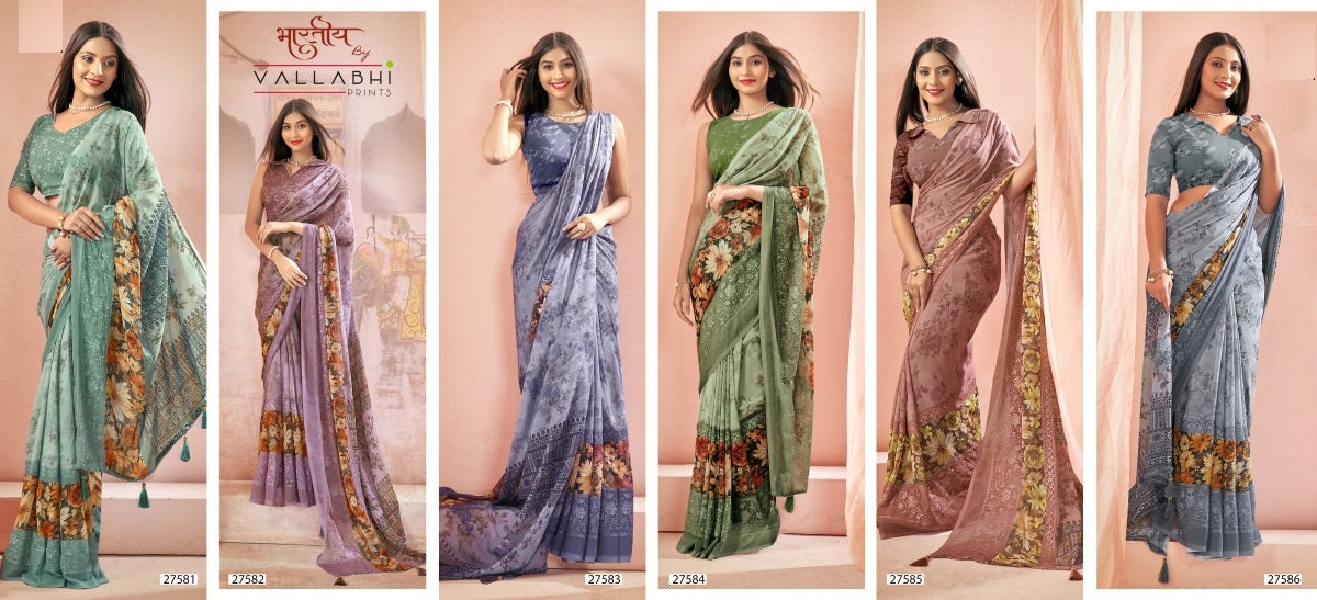 Neetu Vallabhi Prints Georgette Sarees Exporter Gujarat