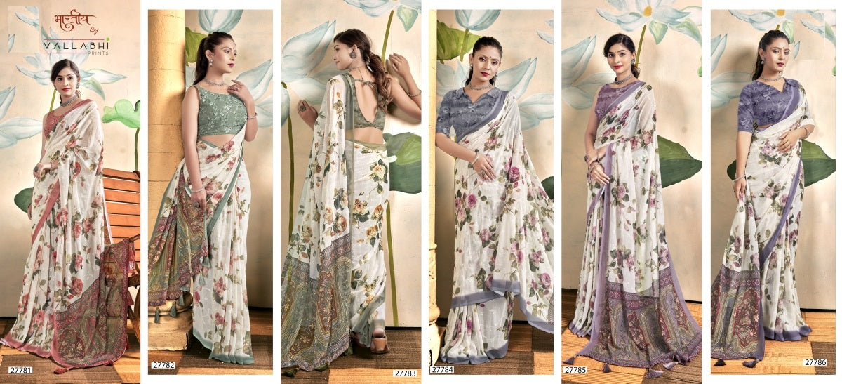 Neetu Vol 2 Vallabhi Prints Georgette Sarees Manufacturer Ahmedabad