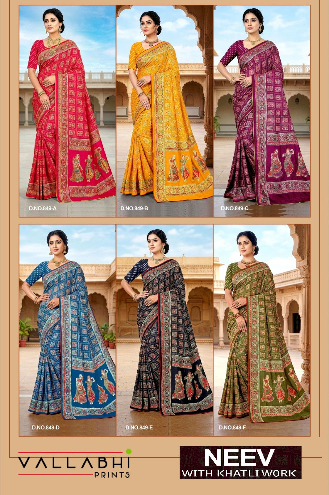 Neev Vallabhi Prints Georgette Sarees Supplier India