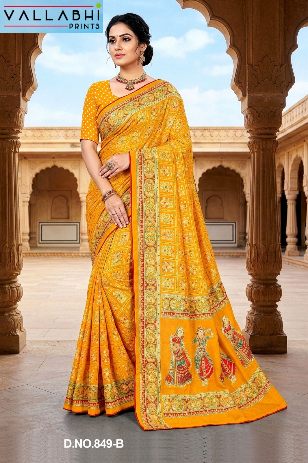 Neev Vallabhi Prints Georgette Sarees Supplier India