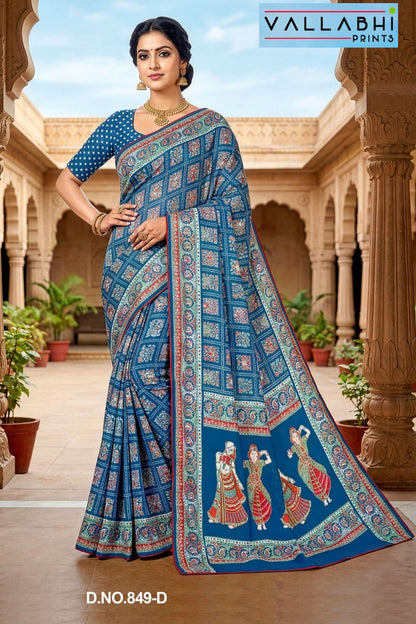 Neev Vallabhi Prints Georgette Sarees Supplier India