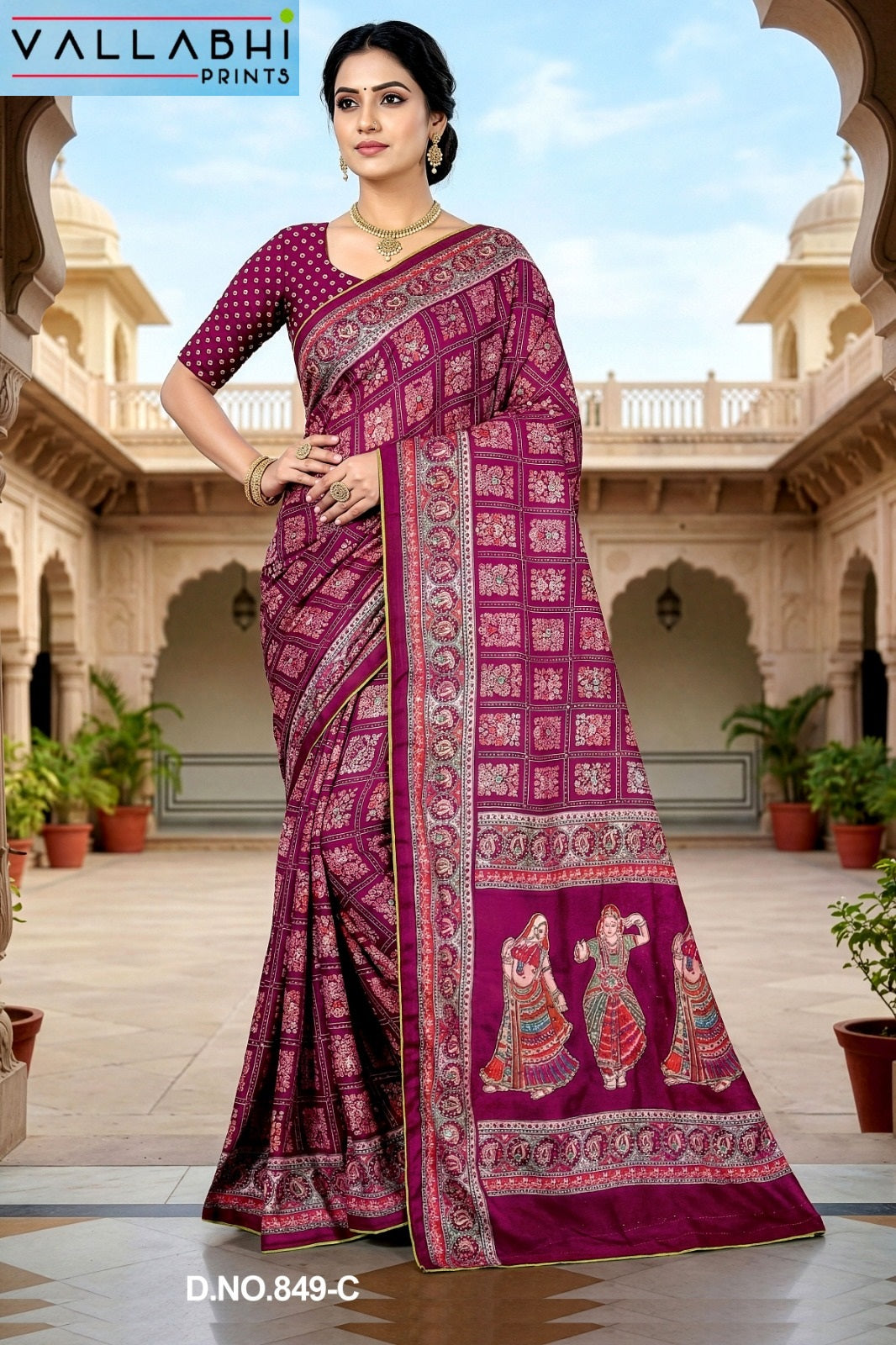 Neev Vallabhi Prints Georgette Sarees Supplier India