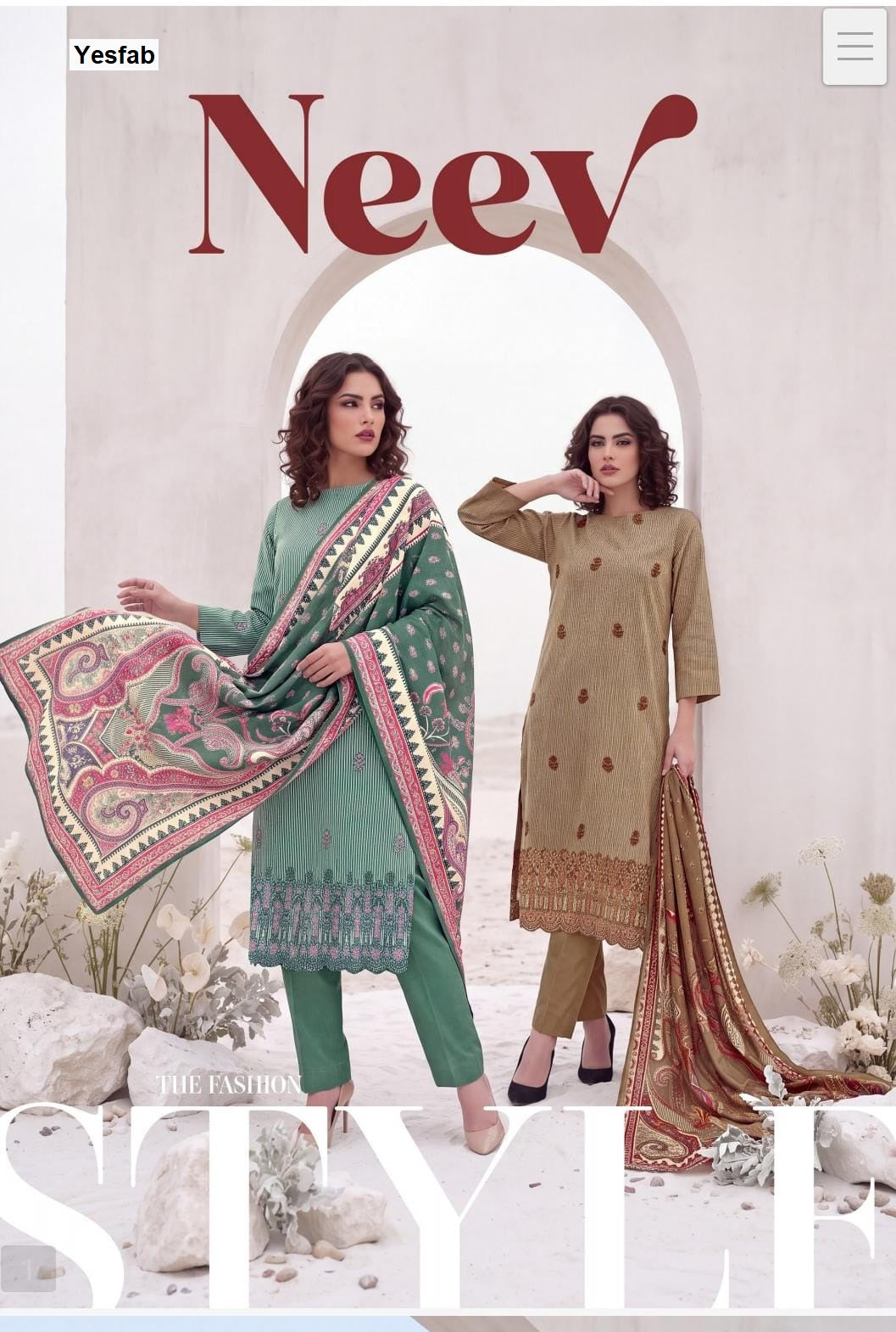 Neev Yeson Yesfab Viscose Pashmina Suits Exporter