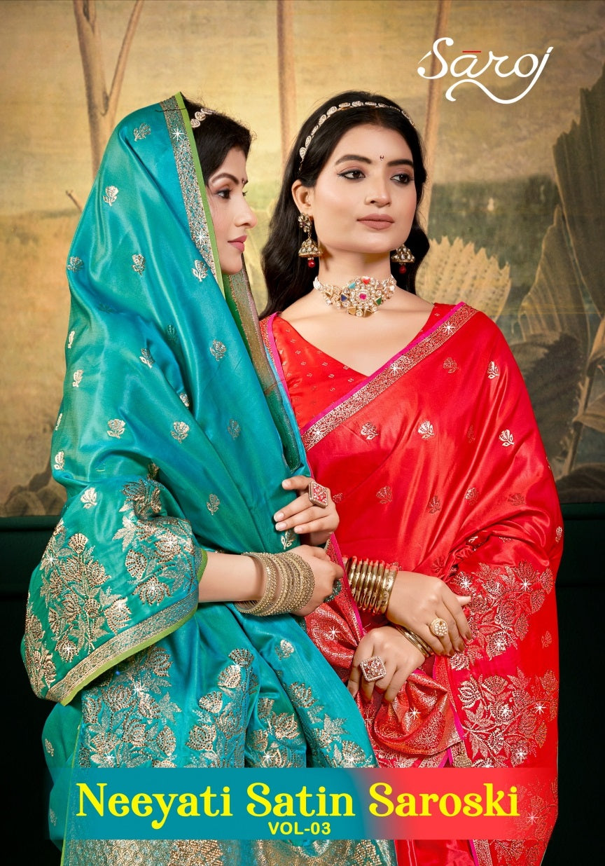 Neeyati Satin Saroski Vol 3 Saroj Silk Sarees Wholesaler India