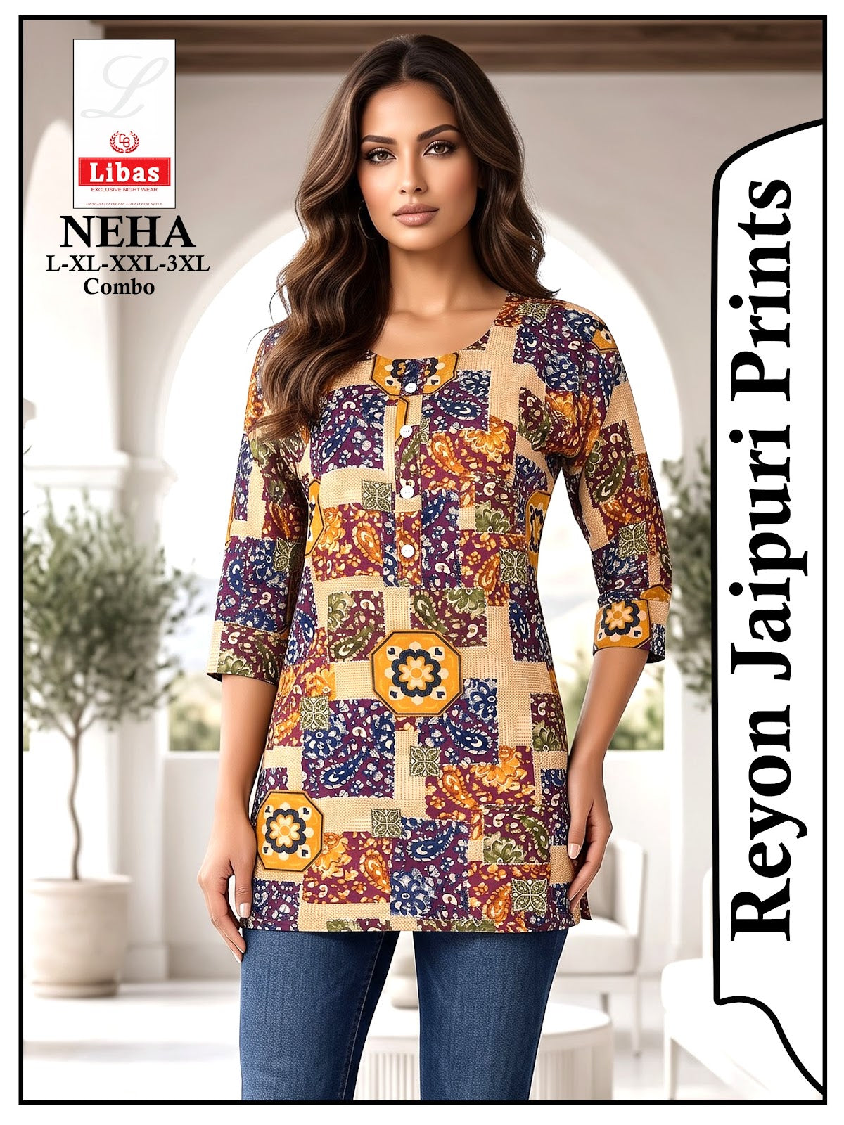 Neha Libas Amiti Cotton Rayon Short Kurtis Wholesaler