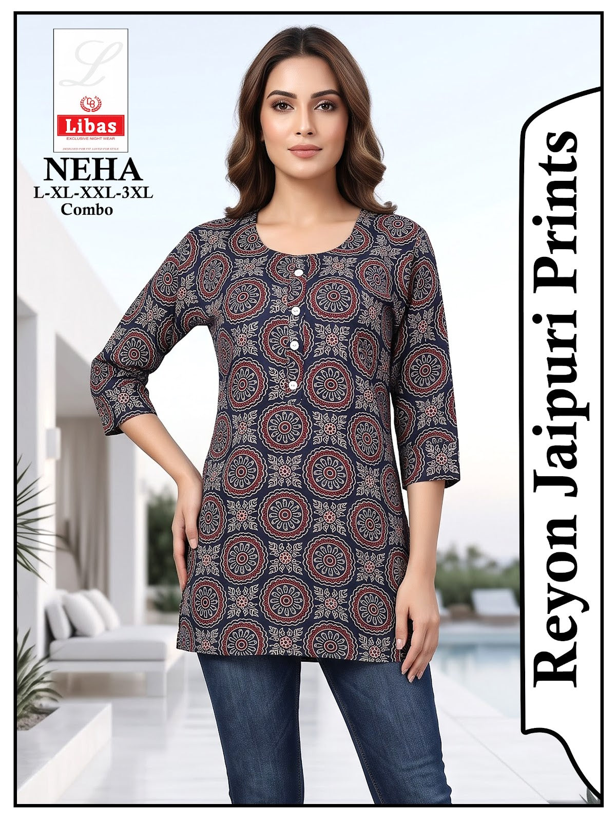 Neha Libas Amiti Cotton Rayon Short Kurtis Wholesaler