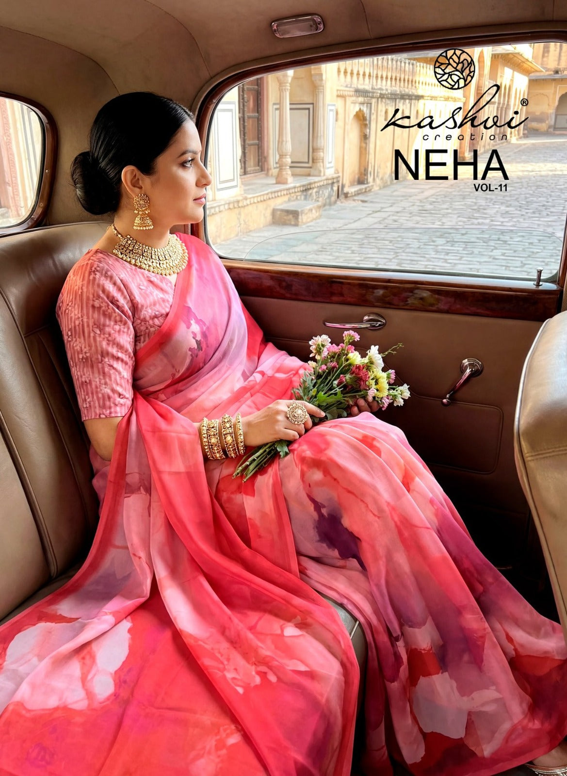 Neha Vol 11 Kashvi Creation Dull Moss Sarees Wholesaler Gujarat