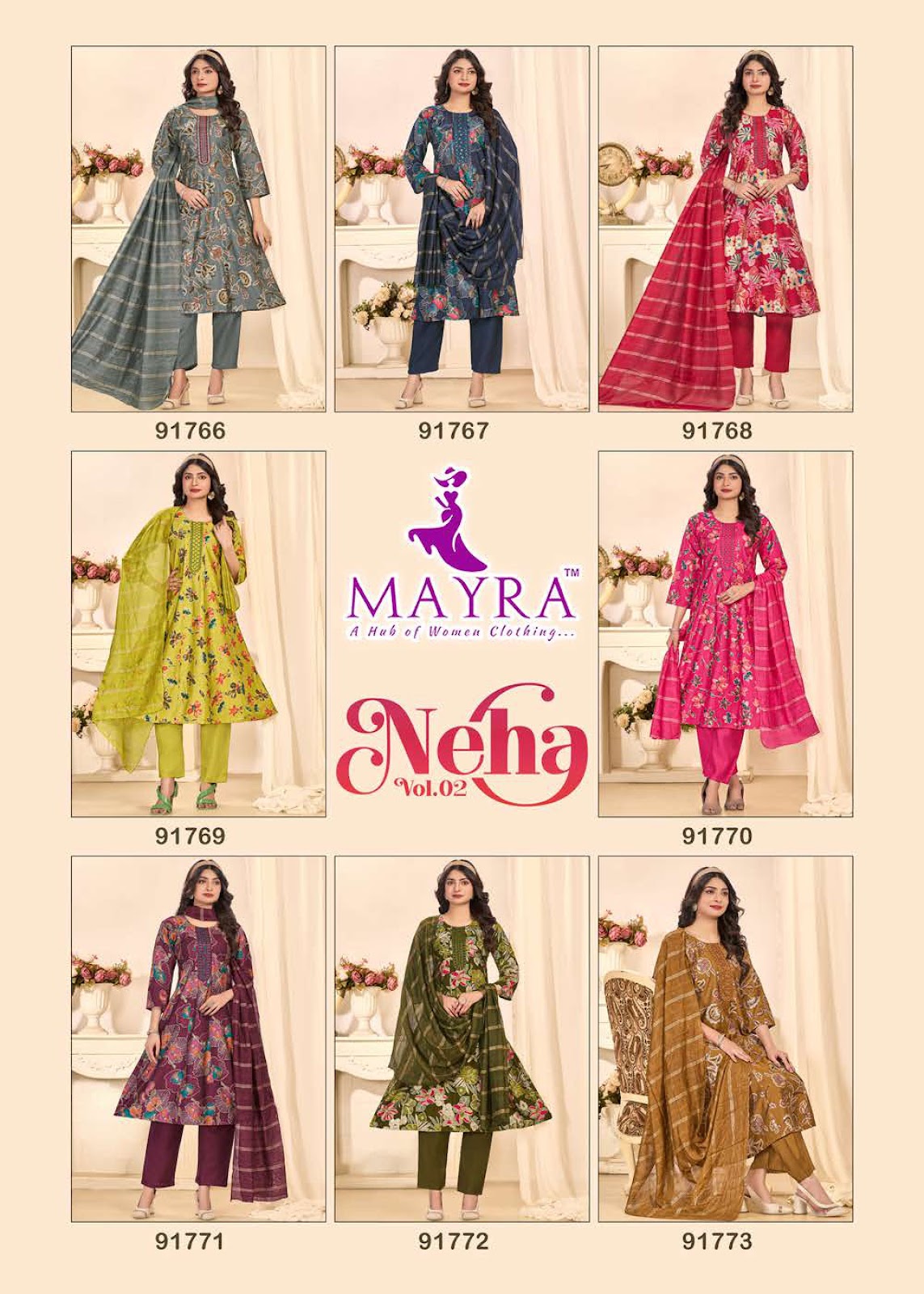 Neha Vol 2 Mayra Vertican Readymade Anarkali Suits Wholesaler Ahmedabad