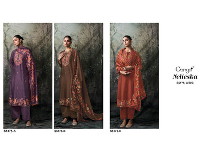 Nelieska S5175 Ganga Russian Silk Pant Style Suits Exporter Ahmedabad