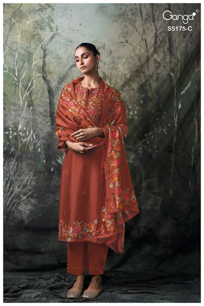 Nelieska S5175 Ganga Russian Silk Pant Style Suits Exporter Ahmedabad