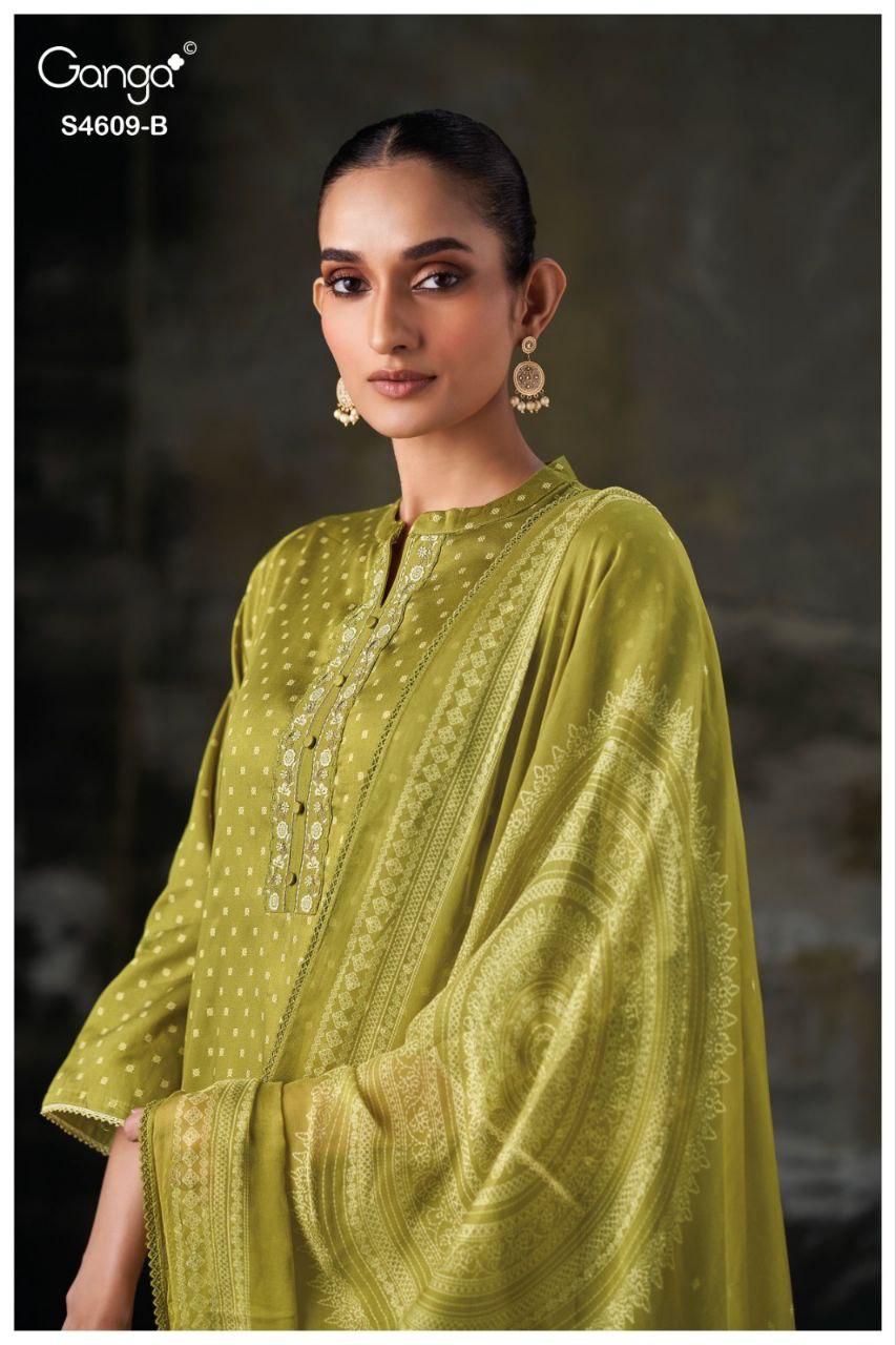 Neliya 4609 Ganga Cotton Satin Pant Style Suits Manufacturer