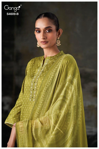 Neliya 4609 Ganga Cotton Satin Pant Style Suits Manufacturer