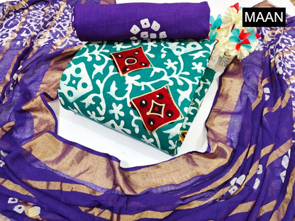 Nemi Multi Gold Wax Batik Maan Heavy Cotton Cotton Dress Material Wholesaler Ahmedabad