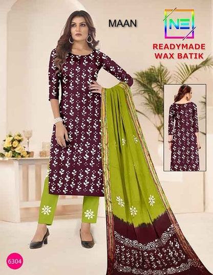 Nemi Wax Batik Vol 6 Maan Pure Cotton Readymade Pant Style Suits Exporter Ahmedabad