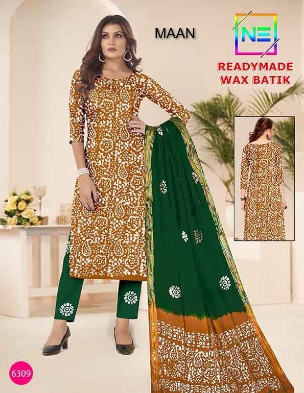 Nemi Wax Batik Vol 6 Maan Pure Cotton Readymade Pant Style Suits Exporter Ahmedabad