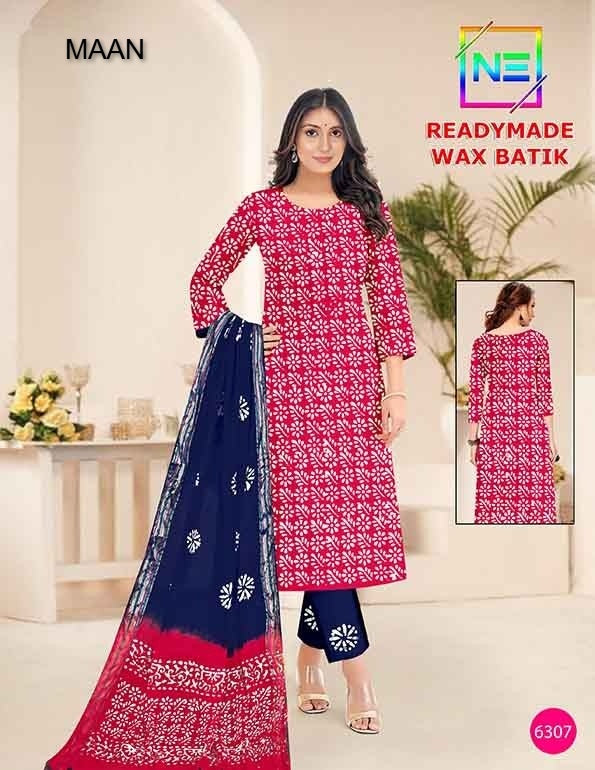 Nemi Wax Batik Vol 6 Maan Pure Cotton Readymade Pant Style Suits Exporter Ahmedabad