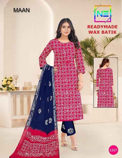 Nemi Wax Batik Vol 6 Maan Pure Cotton Readymade Pant Style Suits Exporter Ahmedabad