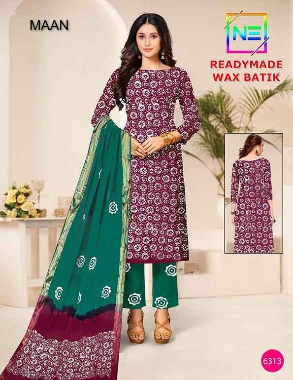 Nemi Wax Batik Vol 6 Maan Pure Cotton Readymade Pant Style Suits Exporter Ahmedabad