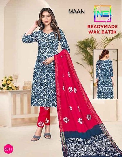 Nemi Wax Batik Vol 6 Maan Pure Cotton Readymade Pant Style Suits Exporter Ahmedabad